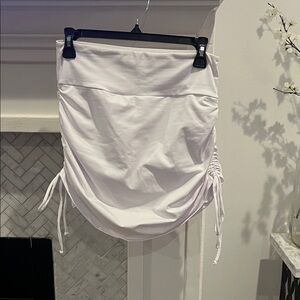 SHEIN White Ruched Mini Skirt